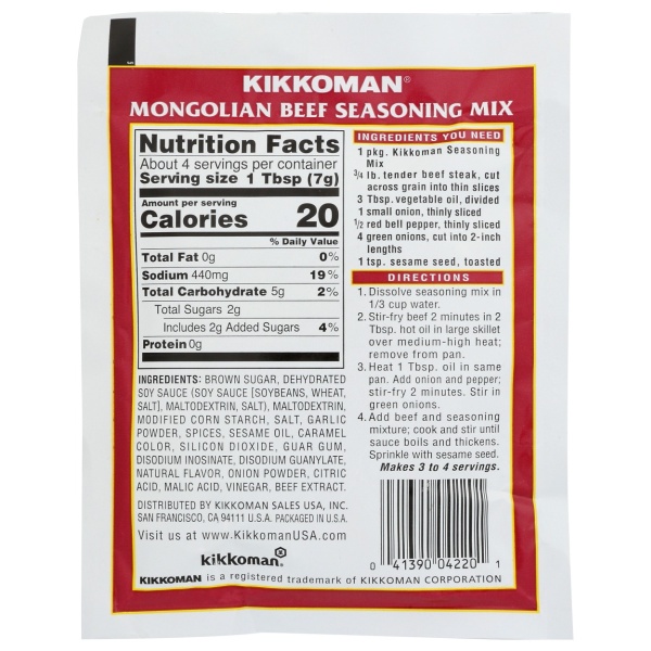 KIKKOMAN: Mongolian Beef Seasoning Mix, 1 oz - Image 3