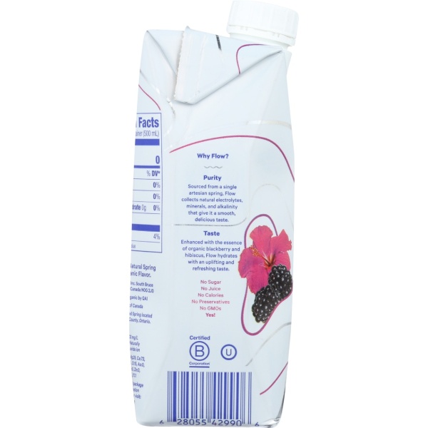 FLOW WATER: Water Alkaline Blackberry Hibiscus Organic, 16.9 fo - Image 4