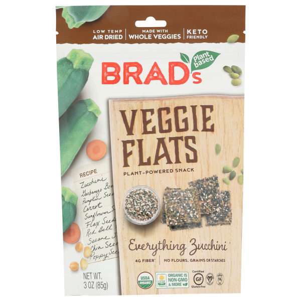 BRADS PLANT BASED: Veggie Flats Everything Zucchini, 3 oz