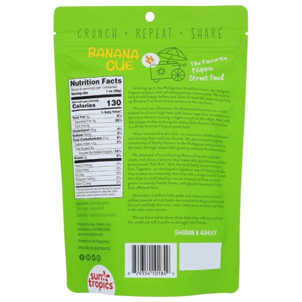 SUN TROPICS: Island Original Banana Chip, 6 oz - Image 3