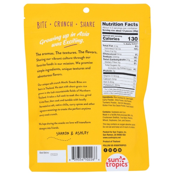 SUN TROPICS: Mochi Golden Curry Snack Bites, 3.5 oz - Image 3