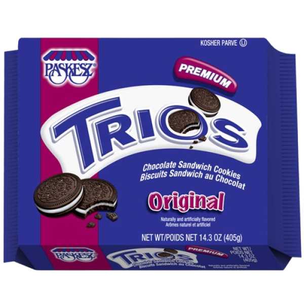 PASKESZ: Trios Premium Original Sandwich Cookies, 14.3 oz