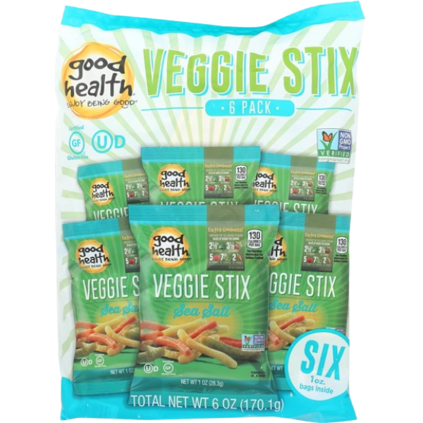 GOOD HEALTH: Veggie Stix Sea Salt 6Pk, 6 oz