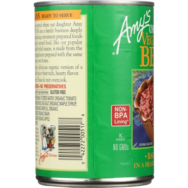 AMYS: Organic Vegetarian Baked Beans, 15 oz - Image 2