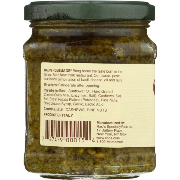 RAOS: Homemade Basil Pesto, 6.7 oz - Image 2