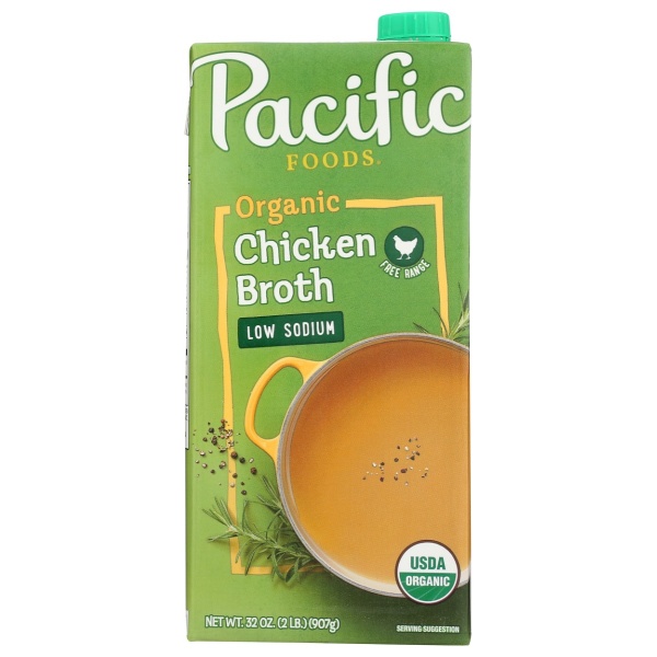 PACIFIC FOODS: Low Sodium Organic Free Range Chicken Broth, 32 oz