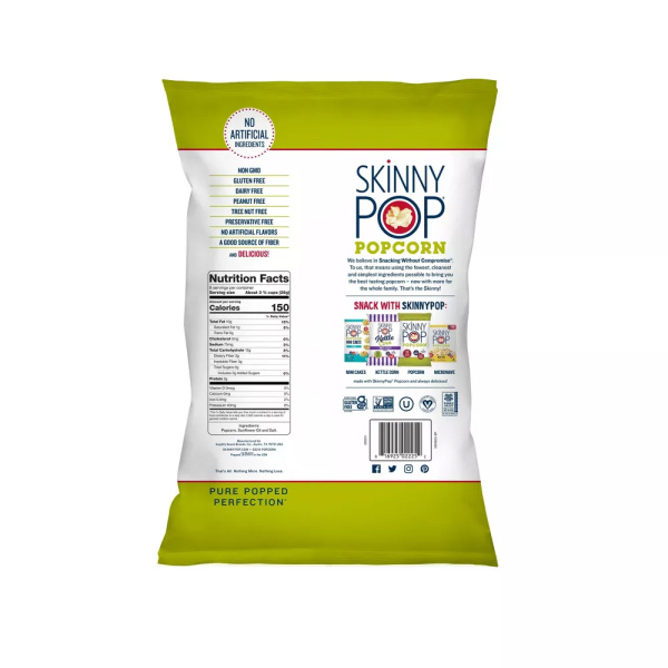 SKINNY POP: Popcorn Original Family Size, 8 OZ - Image 2