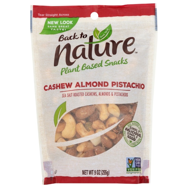 BACK TO NATURE: Cashew Almond Pistachio, 9 oz