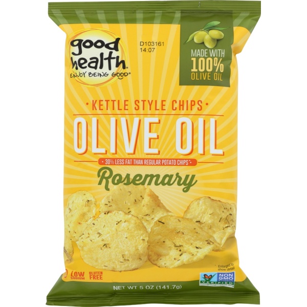 GOOD HEALTH: Kettle Style Potato Chips Olive Oil Rosemary, 5 oz