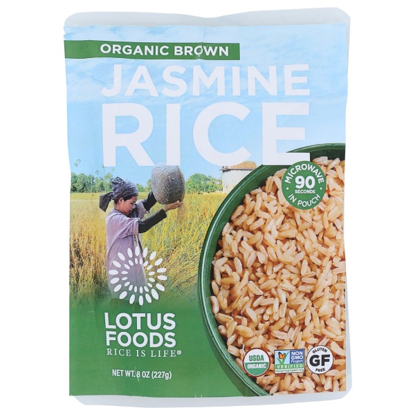 LOTUS FOODS: Rice Jasmine Brown Organic, 8 oz