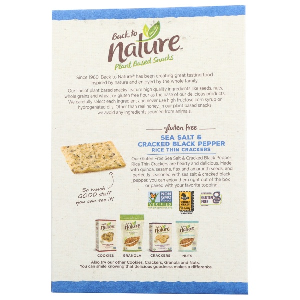 BACK TO NATURE: Cracked Black Pepper Harvest Whole Wheat Crackers, 4 oz - Image 4