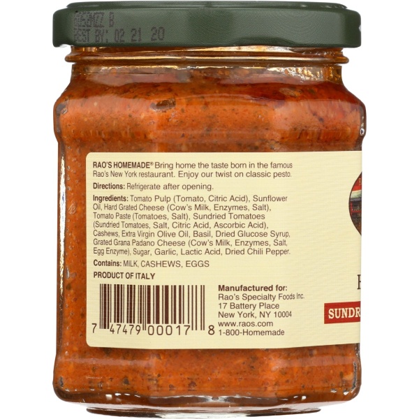 RAOS: Homemade Sun Dried Tomato Pesto, 6.7 oz - Image 2