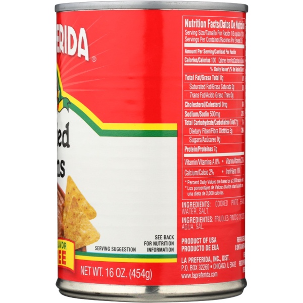 LA PREFERIDA: Fat Free Refried Beans, 16 oz - Image 3