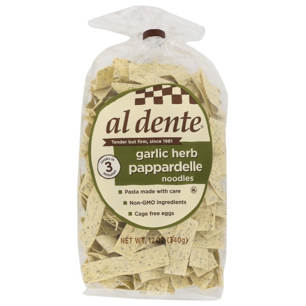 AL DENTE: Garlic Herb Pappardelle Noodles, 12 oz