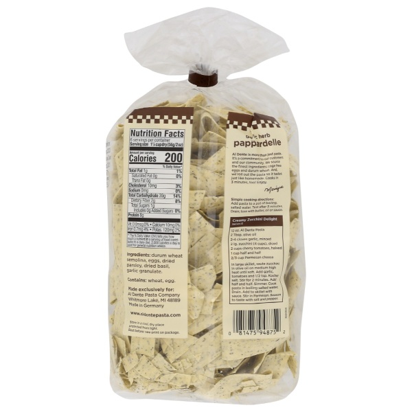 AL DENTE: Garlic Herb Pappardelle Noodles, 12 oz - Image 4