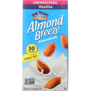 BLUE DIAMOND: Shelf Stable Unsweetened Vanilla Almondmilk, 64 fo
