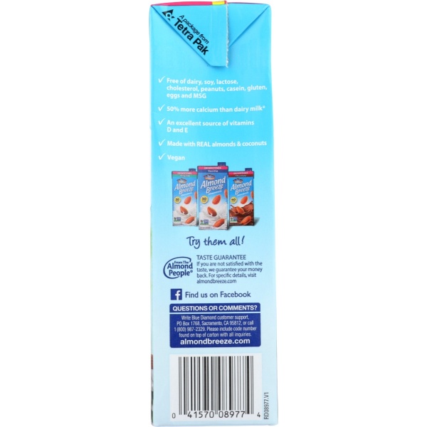 BLUE DIAMOND: Unsweetened Vanilla Almondmilk Coconutmilk, 32 fo - Image 2