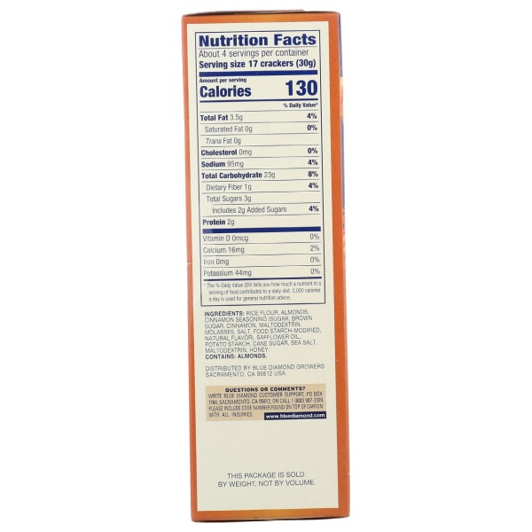 BLUE DIAMOND: Nut Thins Honey Cinnamon, 4.25 oz - Image 3