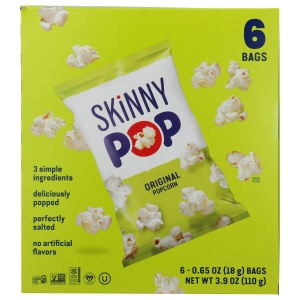 SKINNY POP: Original Popcorn 6Pack, 3.9 oz